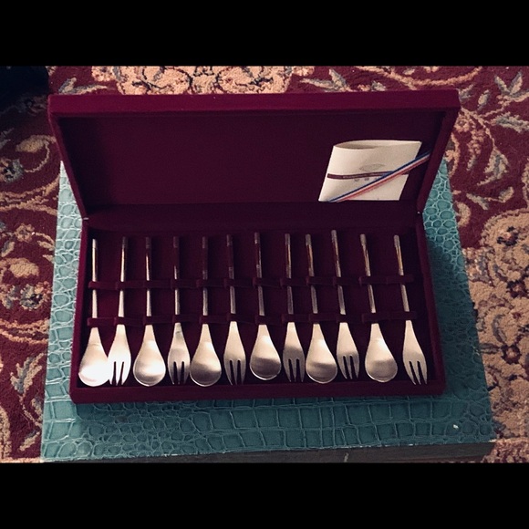 Sterling Silver ( 800 Assay) 24KGold Demitasse set